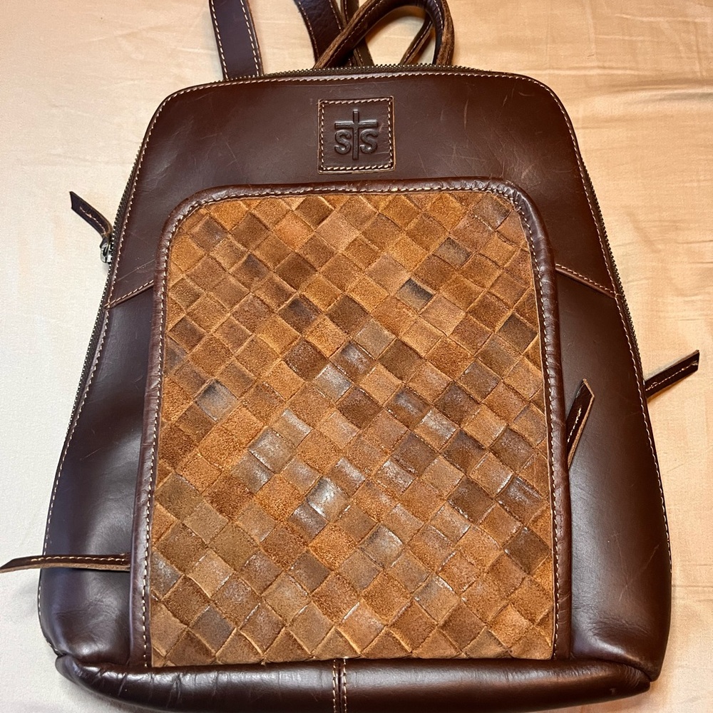 STS Ranchwear Woven Leather Backpack.